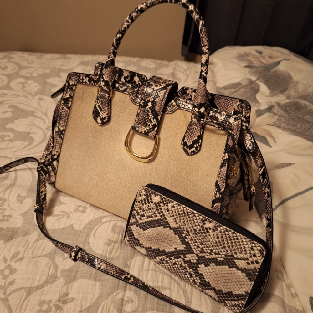 NEW RLL Linen bag & leather wallet set